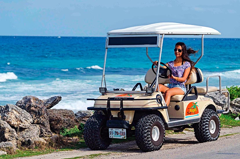 rentar carrito de golf en isla mujeres