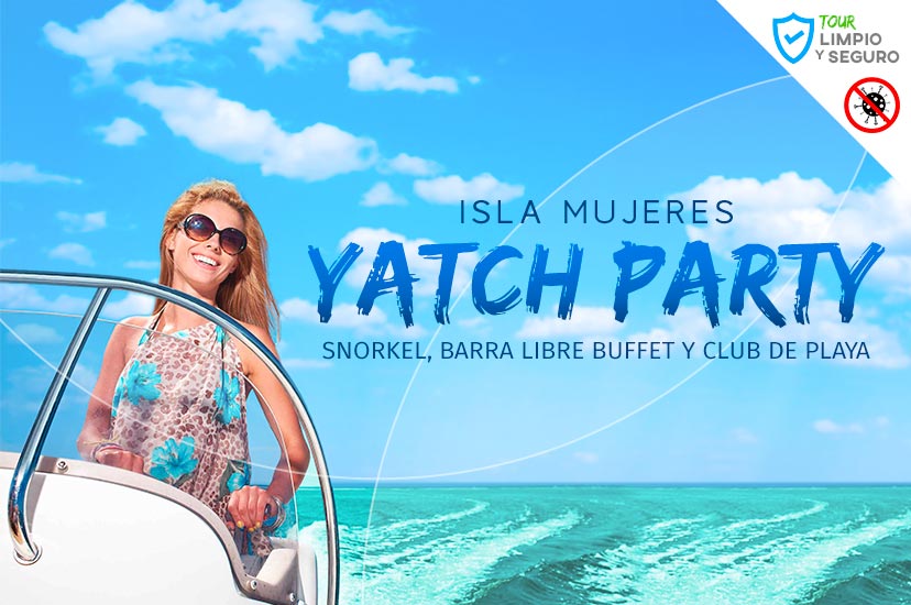 Paseo y fiesta en Yate en Isla Mujeres