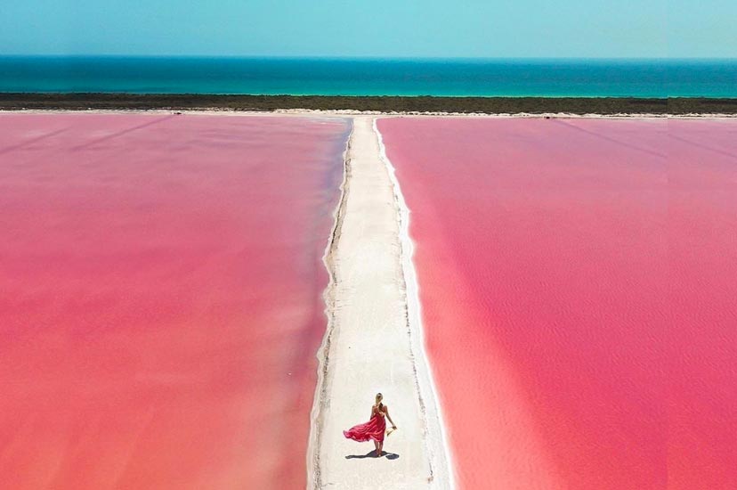 foto aerea de las salineras de las coloradas